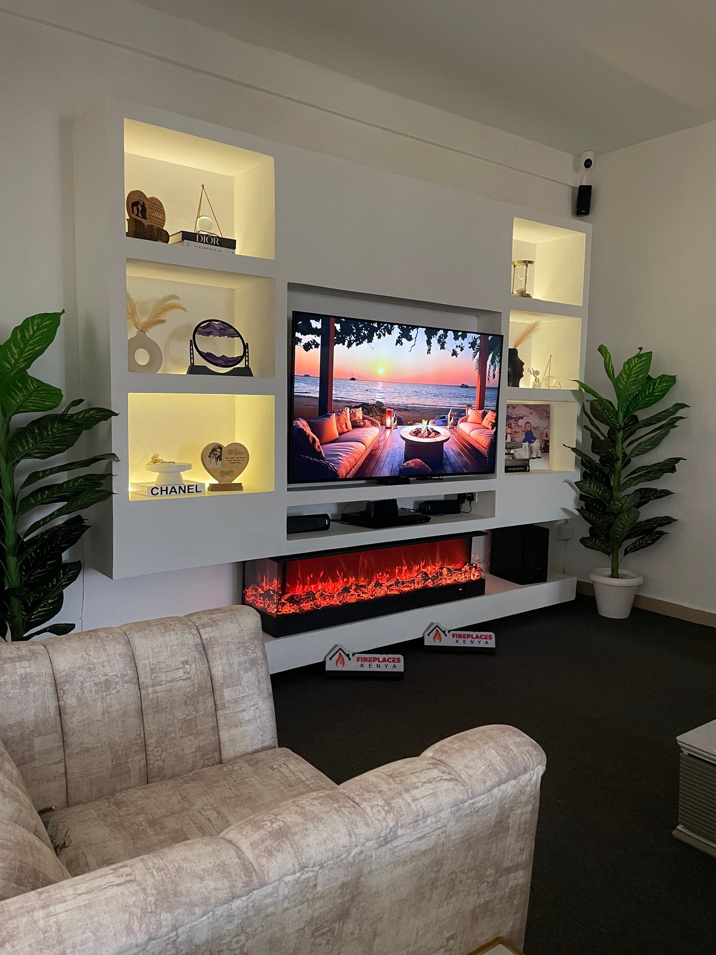 3 SIDED COZY GLOW FIREPLACE UNIT