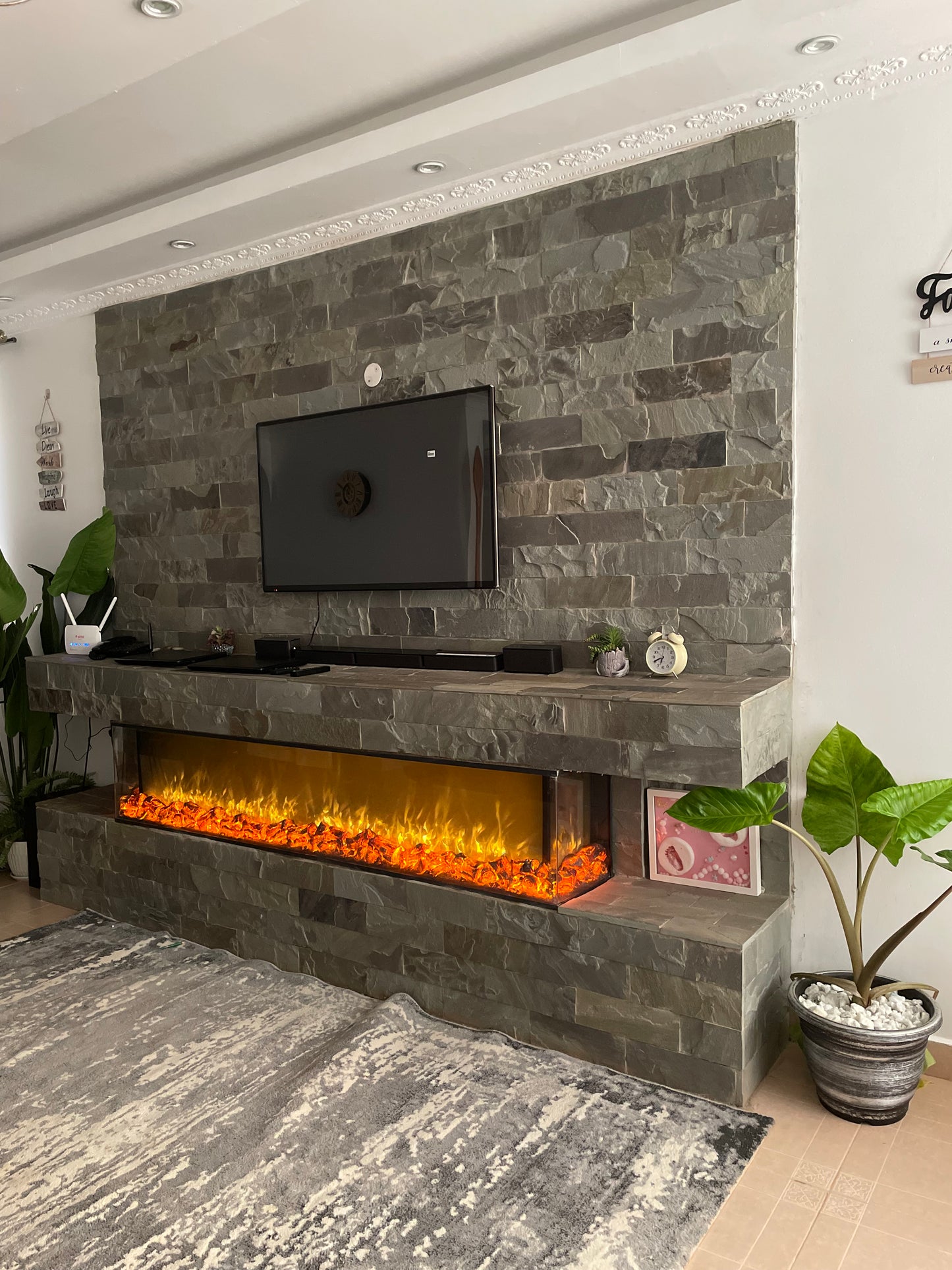 3 SIDED COZY GLOW FIREPLACE UNIT